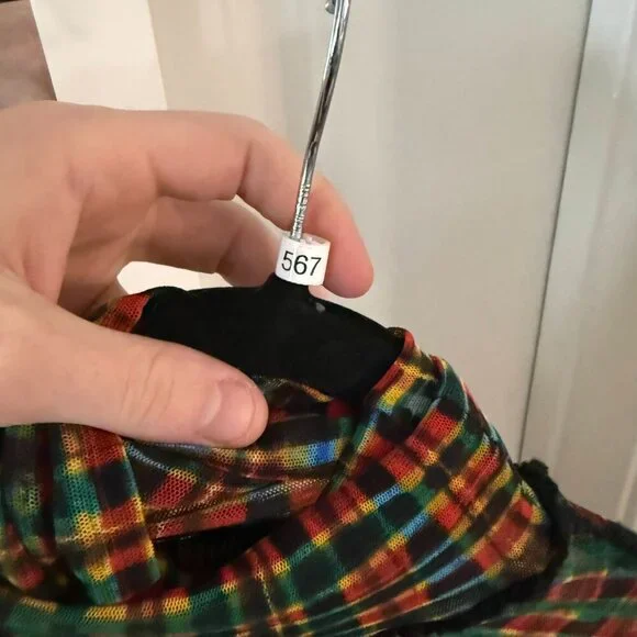 Jean Paul Gaultier Maille Femme Mesh Plaid Turtleneck Top Multicolor Women’s L - Picture 3 of 4